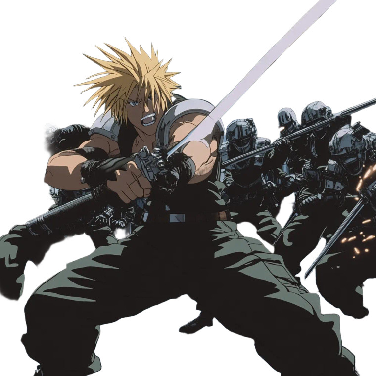 Cloud Strife Battle Vinyl Car Decal Sticker – Waterproof & UV-Resistant 8"