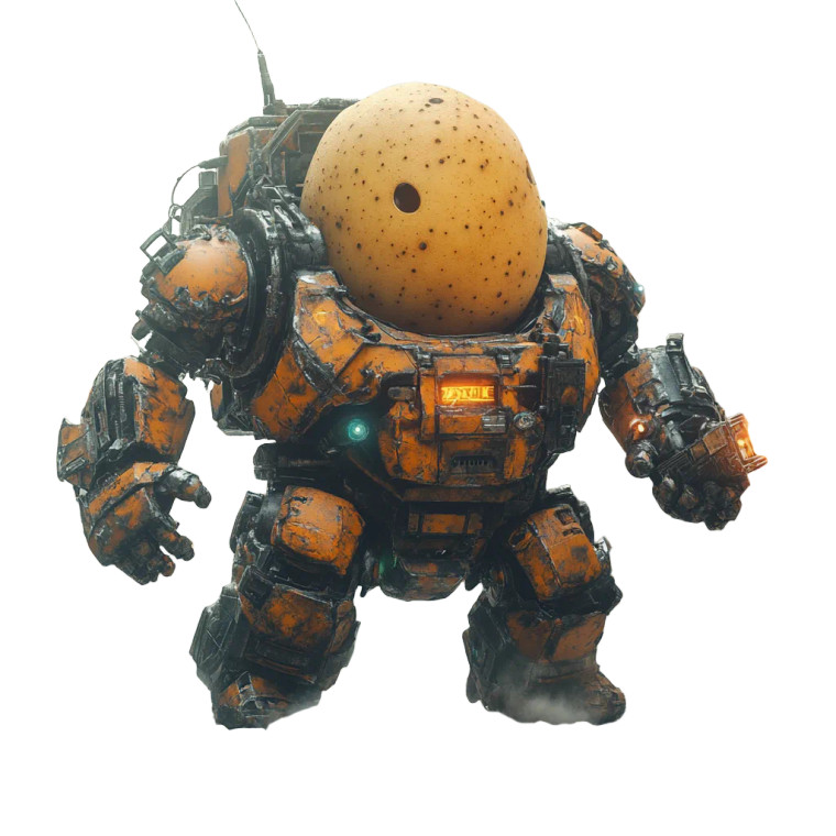 Potato Mech Battle Vinyl Car Decal Sticker – Waterproof & UV-Resistant 8"