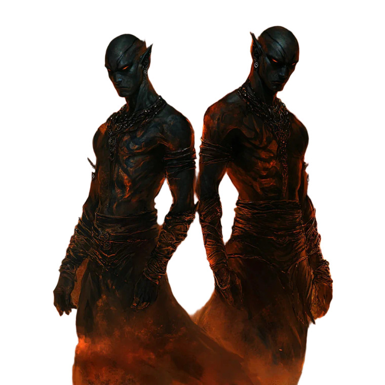 Fiery Efreeti Duo Vinyl Car Decal Sticker – Waterproof & UV-Resistant 8"