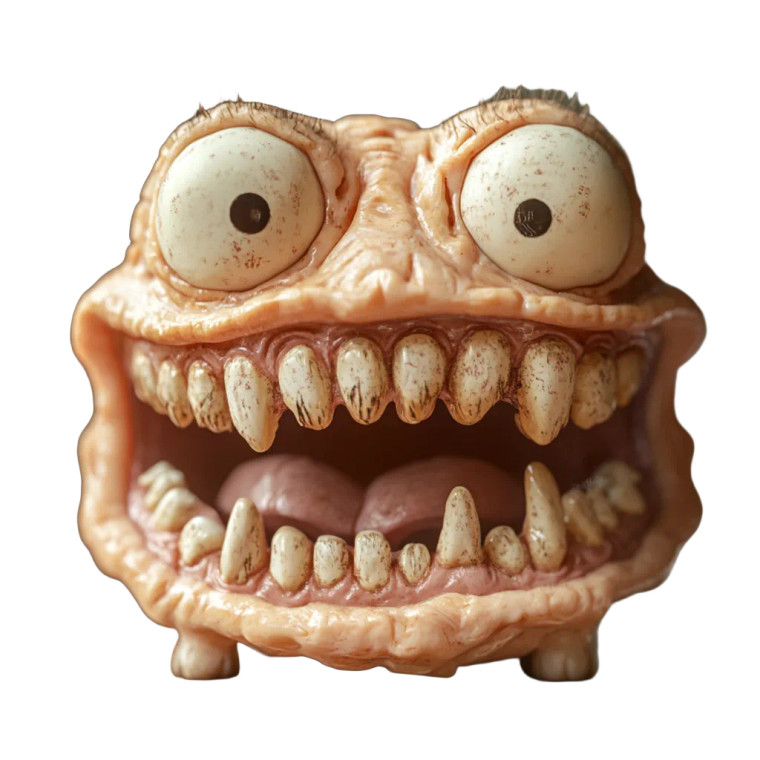 Dirty Dentures Closeup Vinyl Car Decal Sticker – Waterproof & UV-Resistant 8"