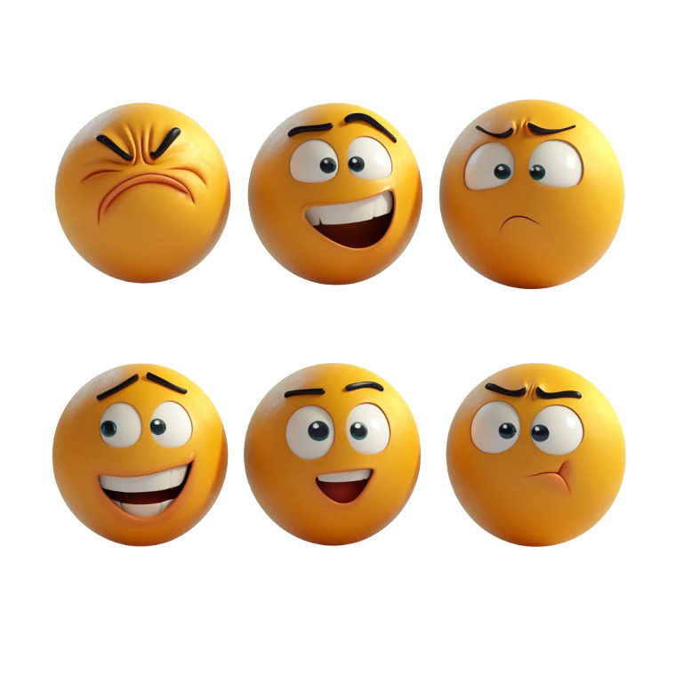 Cartoon Expressions Progression Vinyl Car Decal Sticker – Waterproof & UV-Resistant 8"