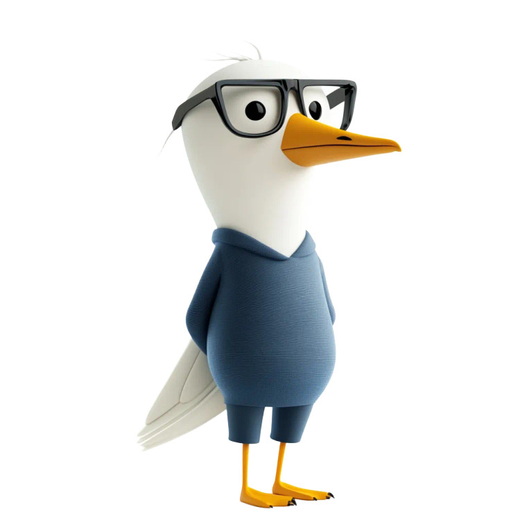 Seagull Character V2 Vinyl Car Decal Sticker – Waterproof & UV-Resistant 8"