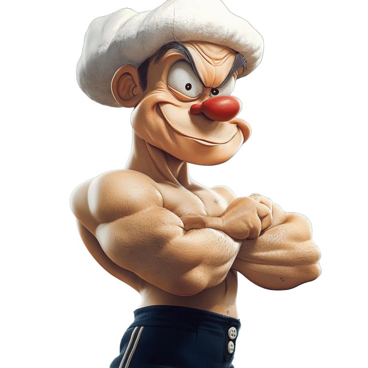 Popeye Vinyl Car Decal Sticker – Waterproof & UV-Resistant 8"