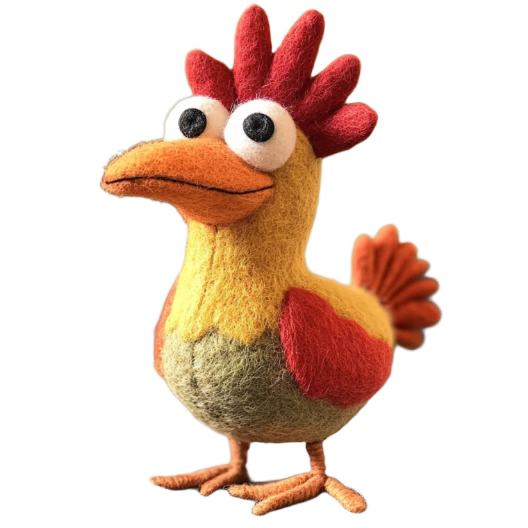 Colorful Felt Chicken Vinyl Car Decal Sticker – Waterproof & UV-Resistant 8"