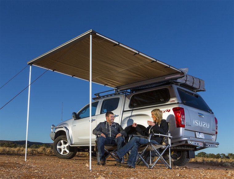 Ultimate Shade Solution | ARB Awning 1250 Series Tan PVC Lined Canvas | Retractable SUV/Pickup Overlanding