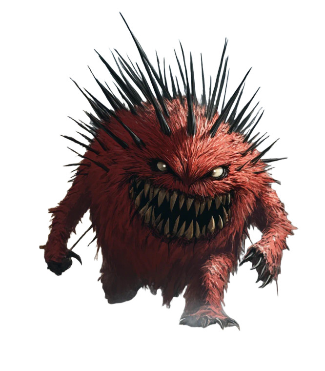 Red Porcupine Monster Vinyl Car Decal Sticker – Waterproof & UV-Resistant 8"