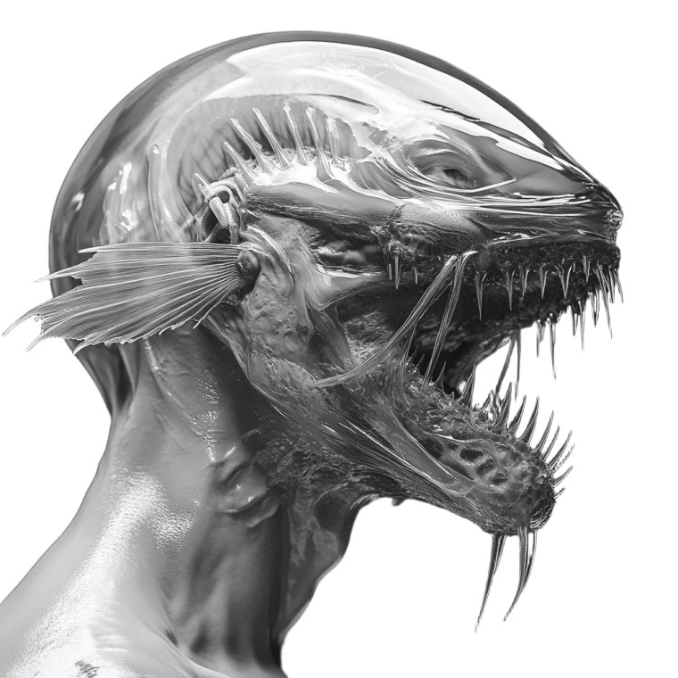 Alien-Human Hybrid Vinyl Car Decal Sticker – Waterproof & UV-Resistant 8"