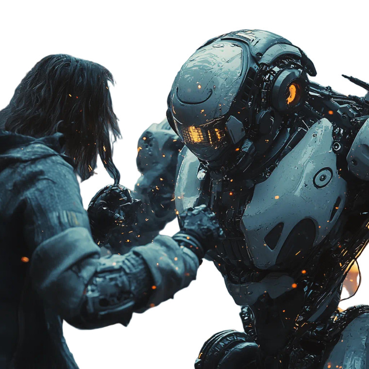 Human Vs Ai Battle Vinyl Car Decal Sticker – Waterproof & UV-Resistant 8"