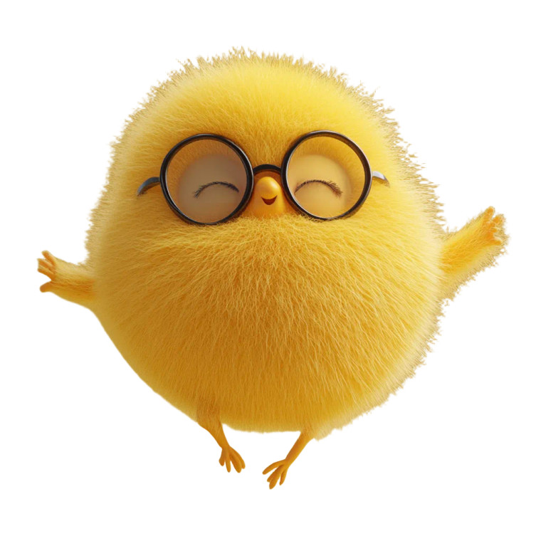 Yellow Fluffy Character V2 Vinyl Car Decal Sticker – Waterproof & UV-Resistant 8"