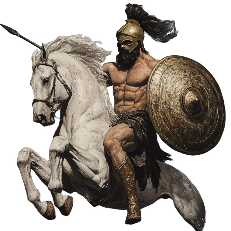 Ancient Greek Hero Vinyl Car Decal Sticker – Waterproof & UV-Resistant 8"