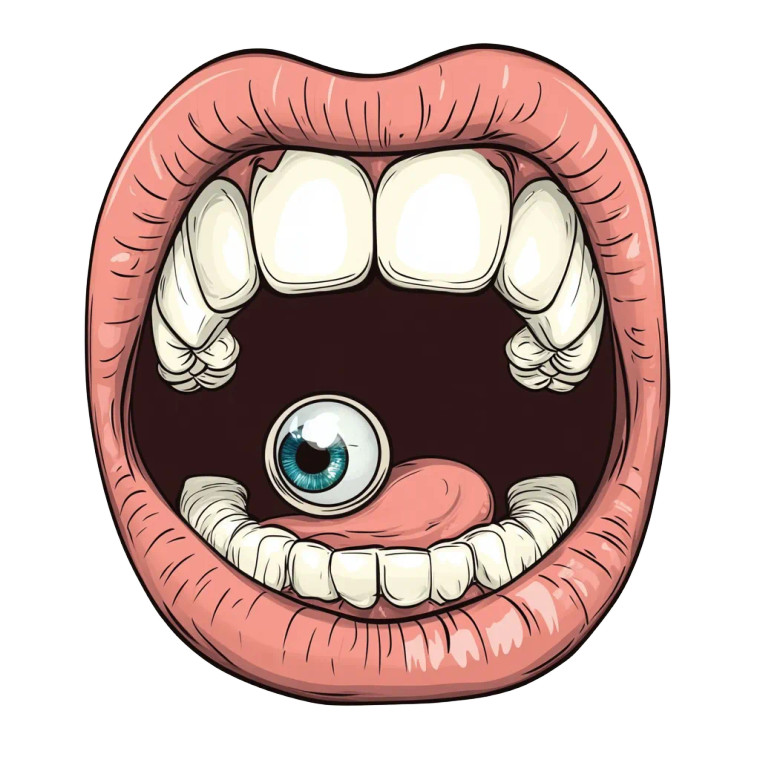 Cartoon Mouth Eye Vinyl Car Decal Sticker – Waterproof & UV-Resistant 8"