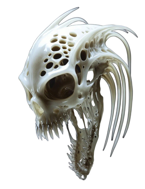 Abstract Skull Sculpture Vinyl Car Decal Sticker – Waterproof & UV-Resistant 8"