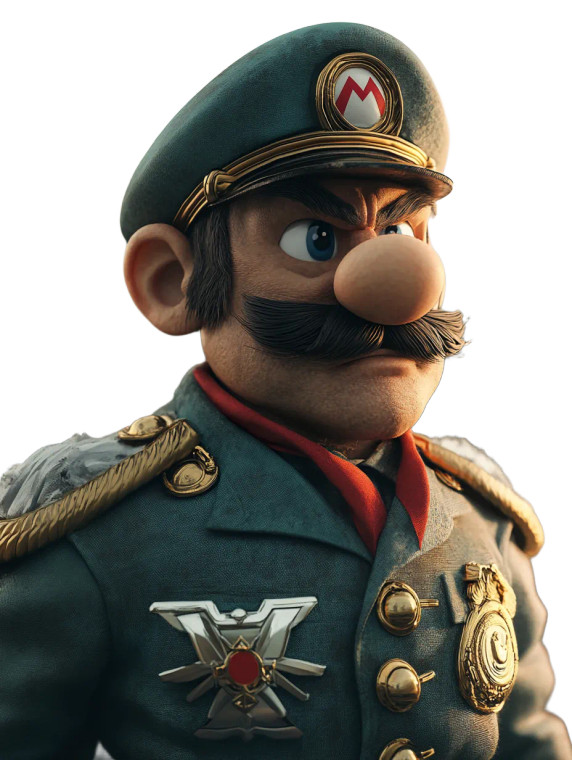 Military Mario General Vinyl Car Decal Sticker – Waterproof & UV-Resistant 8"