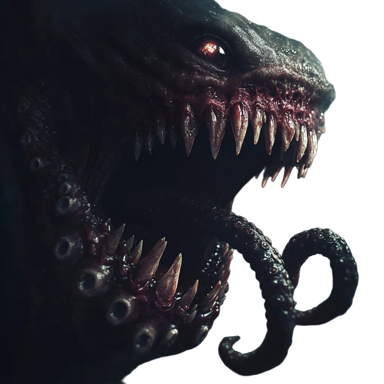 Demonic Monster Mouth V2 Vinyl Car Decal Sticker – Waterproof & UV-Resistant 8"