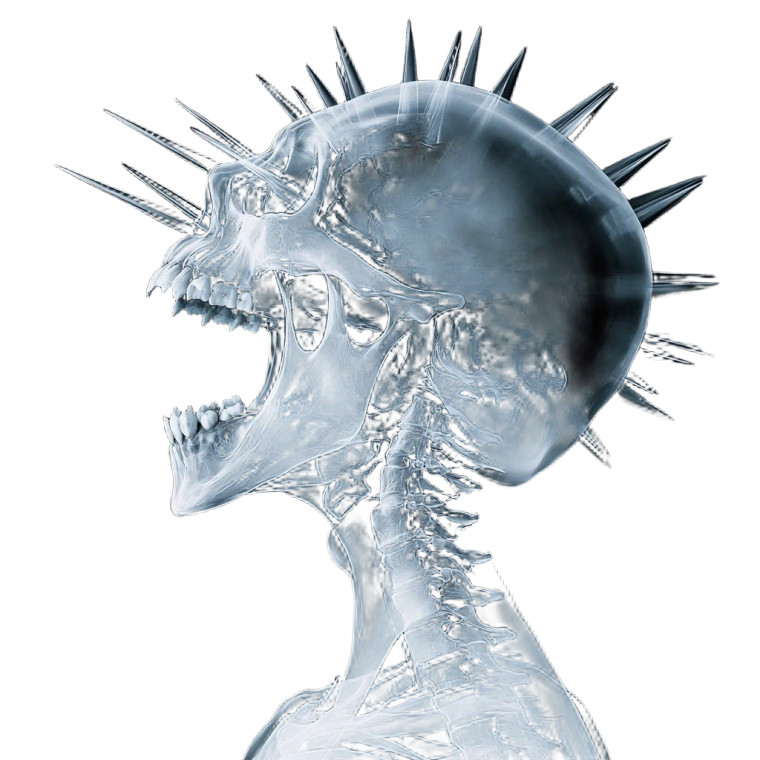 Spiked Skeleton X-Ray V2 Vinyl Car Decal Sticker – Waterproof & UV-Resistant 8"