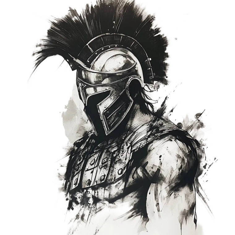 Greek Warrior Tattoo V4 Vinyl Car Decal Sticker – Waterproof & UV-Resistant 8"