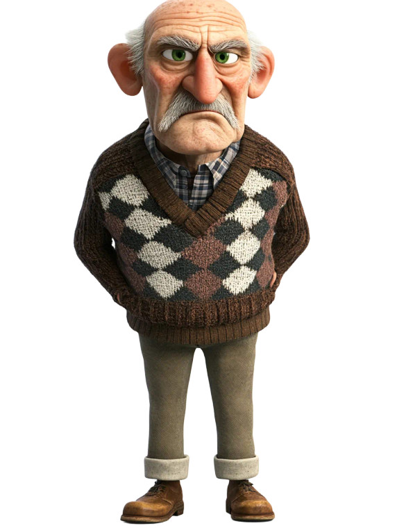 Elderly Romanian Man Vinyl Car Decal Sticker – Waterproof & UV-Resistant 8"