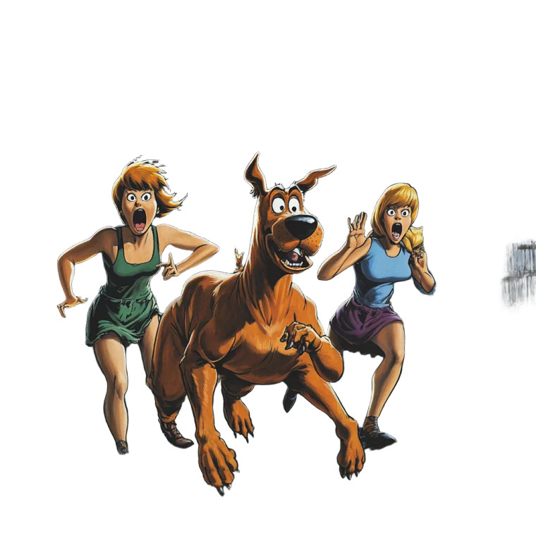 Scooby Gang Fleeing Vinyl Car Decal Sticker – Waterproof & UV-Resistant 8"