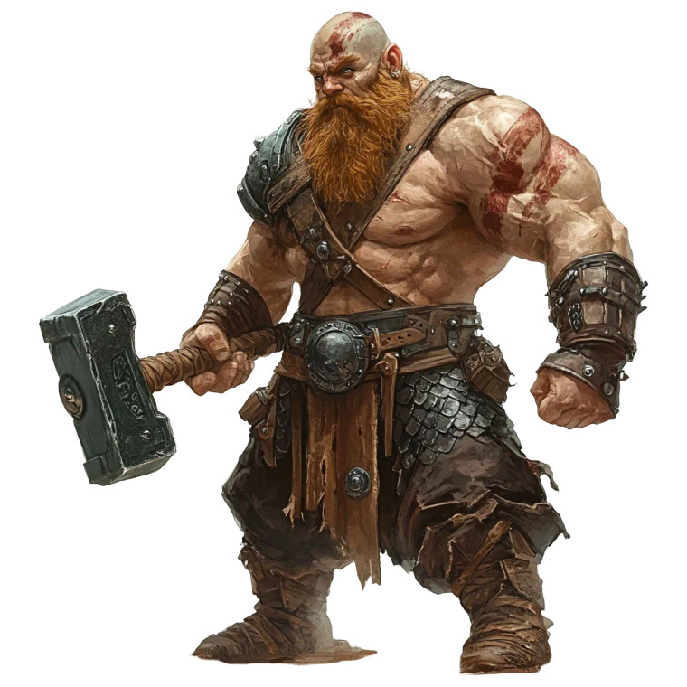 Muscular Halfling Warrior Vinyl Car Decal Sticker – Waterproof & UV-Resistant 8"