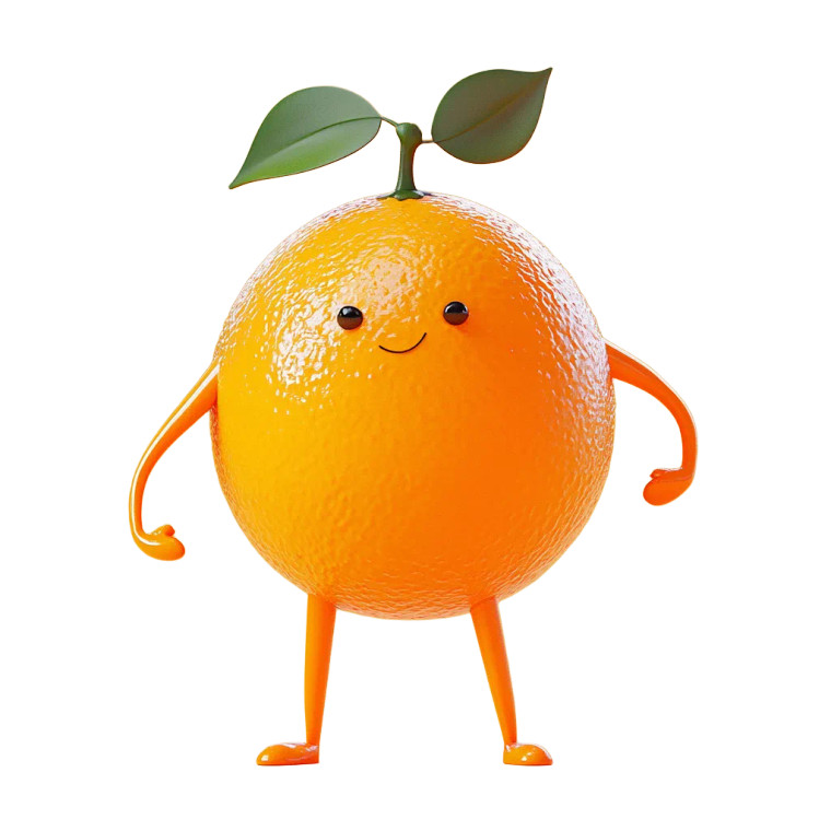 Whimsical Orange Character Vinyl Car Decal Sticker – Waterproof & UV-Resistant 8"