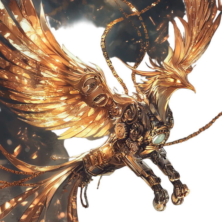 Clockwork Phoenix Vinyl Car Decal Sticker – Waterproof & UV-Resistant 8"