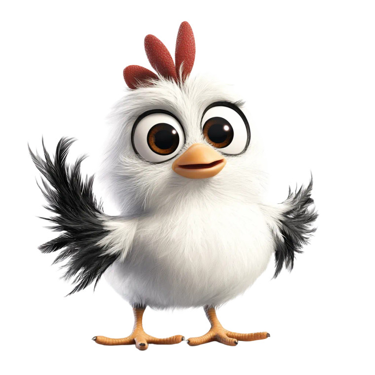 Cartoon White Chicken Vinyl Car Decal Sticker – Waterproof & UV-Resistant 8"