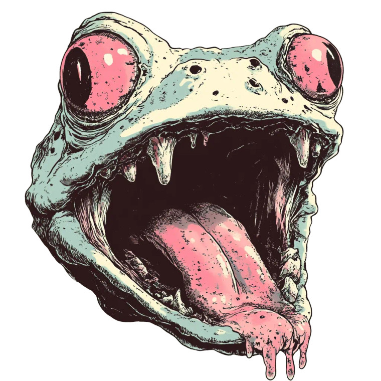 Vintage Vampire Frog Vinyl Car Decal Sticker – Waterproof & UV-Resistant 8"