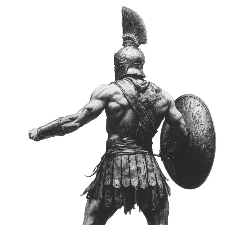 Spartan Hoplite Thrusting Vinyl Car Decal Sticker – Waterproof & UV-Resistant 8"