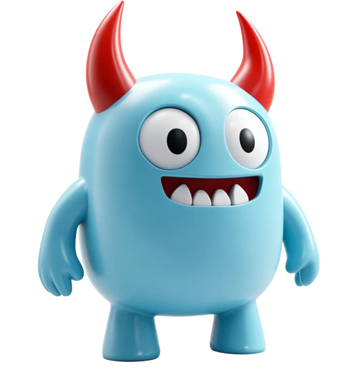 Cartoon Monster Toy Vinyl Car Decal Sticker – Waterproof & UV-Resistant 8"