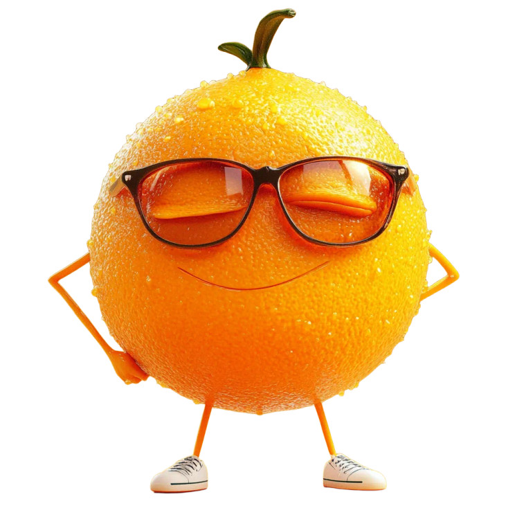 Funny Tangerine Character Vinyl Car Decal Sticker – Waterproof & UV-Resistant 8"