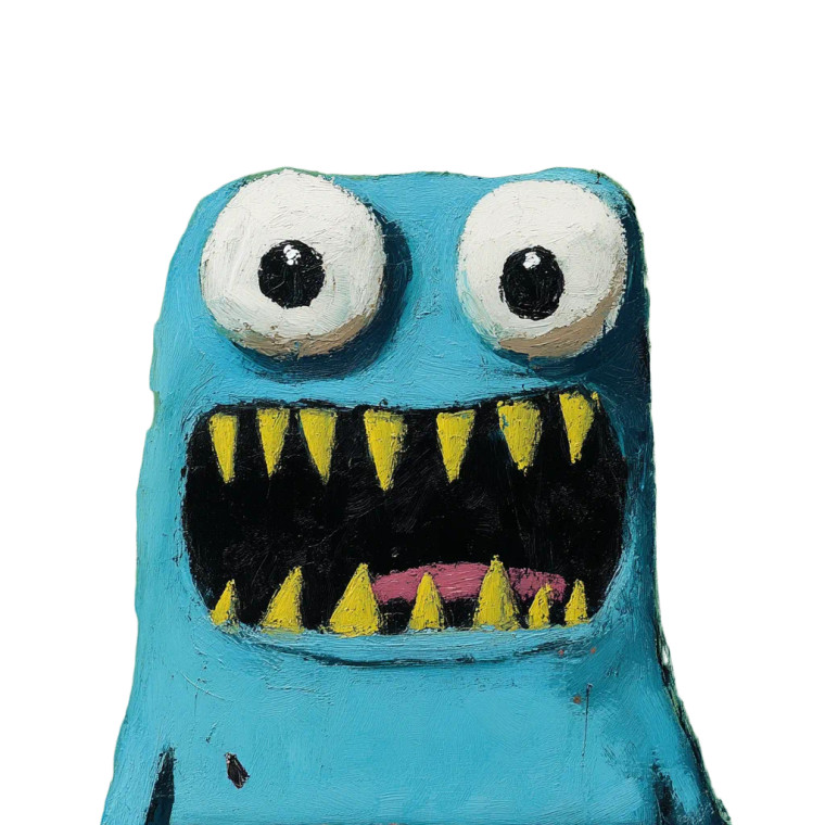 Blue Green Monster Vinyl Car Decal Sticker – Waterproof & UV-Resistant 8"