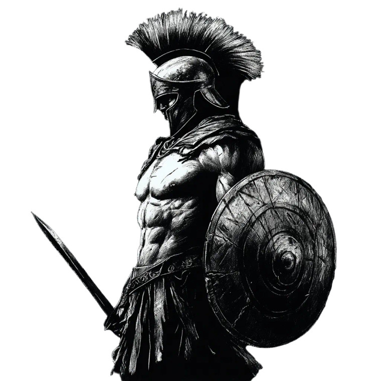 Spartan Warrior Drawing V4 Vinyl Car Decal Sticker – Waterproof & UV-Resistant 8"