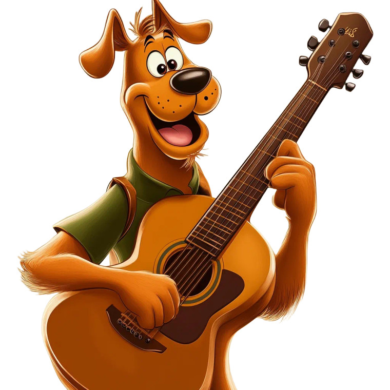 Scooby With Guitar Vinyl Car Decal Sticker – Waterproof & UV-Resistant 8"