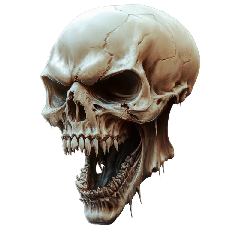 Angry Realistic Skull Vinyl Car Decal Sticker – Waterproof & UV-Resistant 8"