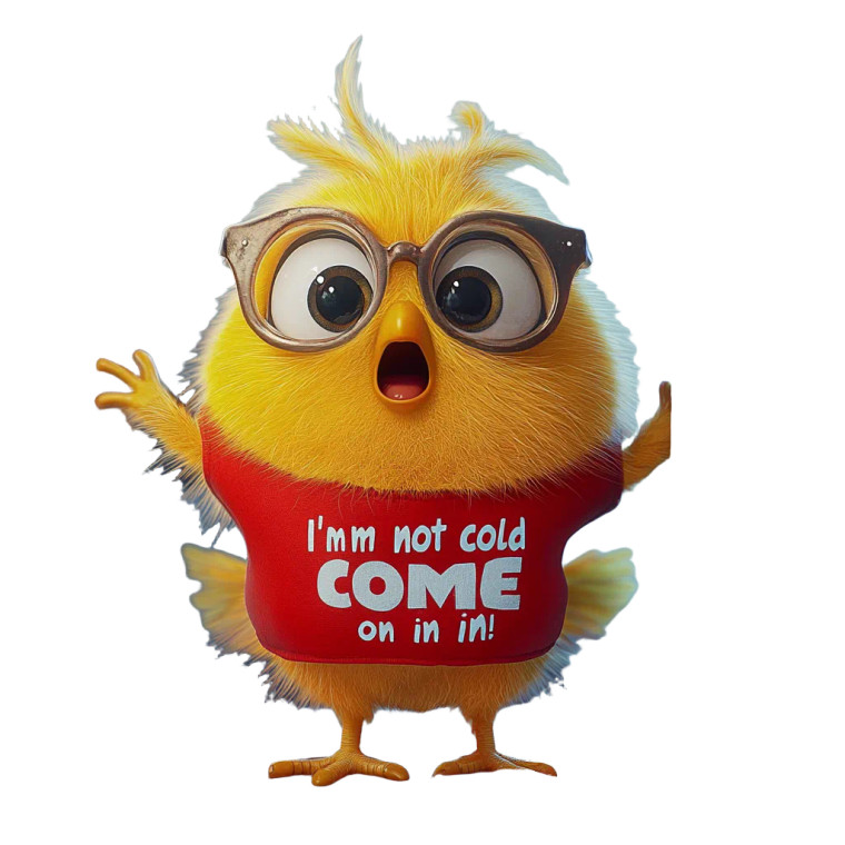 Chubby Yellow Chick V3 Vinyl Car Decal Sticker – Waterproof & UV-Resistant 8"