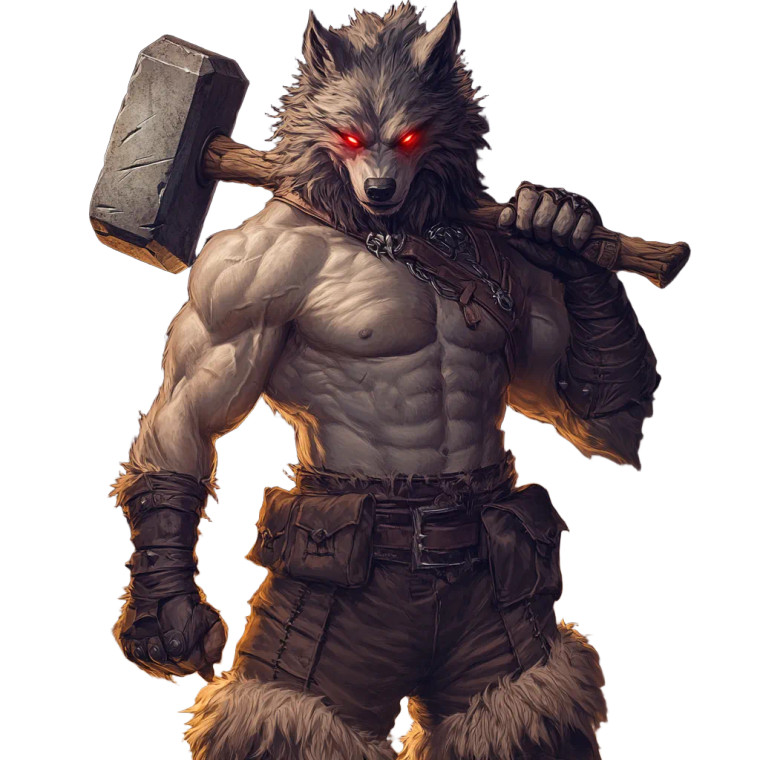 Wolf-Headed Warrior Vinyl Car Decal Sticker – Waterproof & UV-Resistant 8"