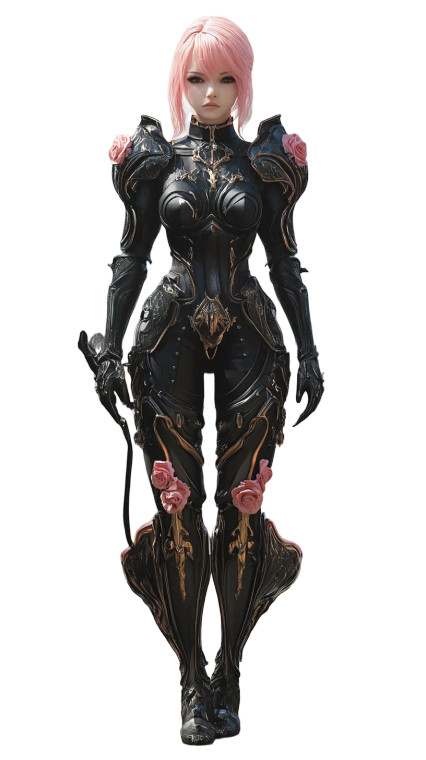 Pink-Haired Warrior V2 Vinyl Car Decal Sticker – Waterproof & UV-Resistant 8"