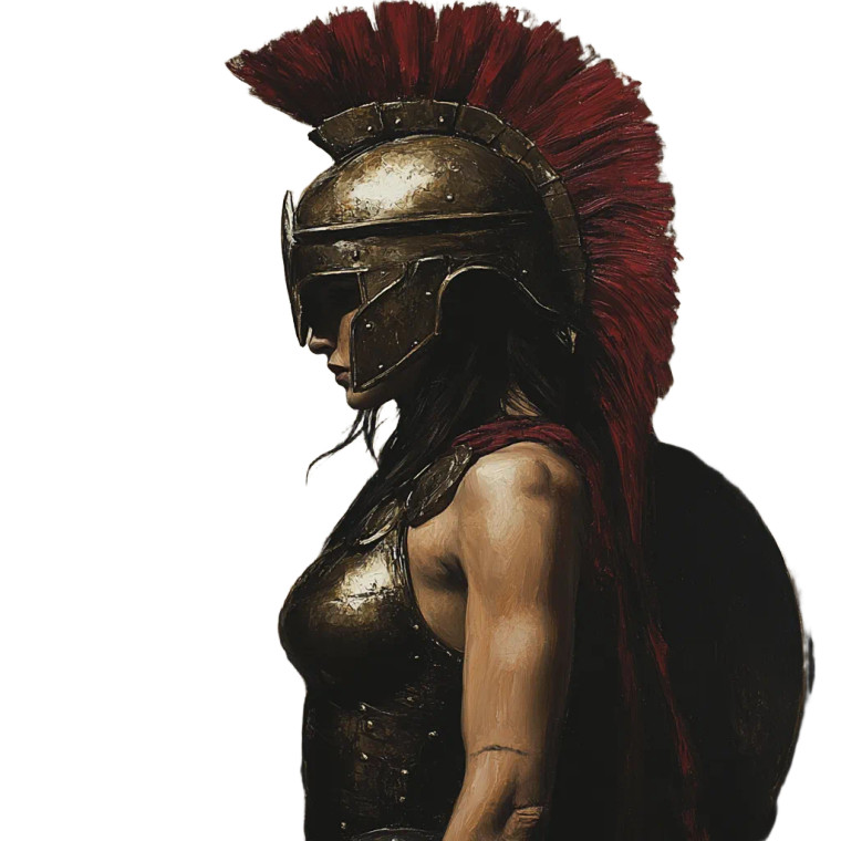 Spartan Soldier Painting V2 Vinyl Car Decal Sticker – Waterproof & UV-Resistant 8"