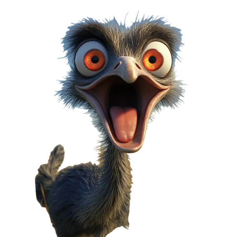 Terrified Pixar Ostrich Vinyl Car Decal Sticker – Waterproof & UV-Resistant 8"