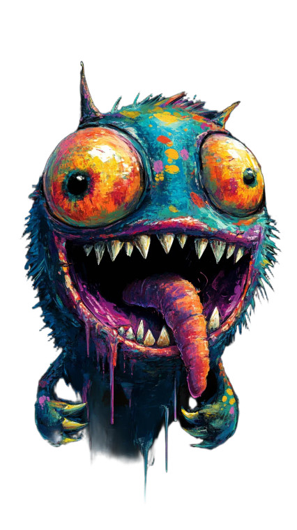 Cute Biting Monster Vinyl Car Decal Sticker – Waterproof & UV-Resistant 8"