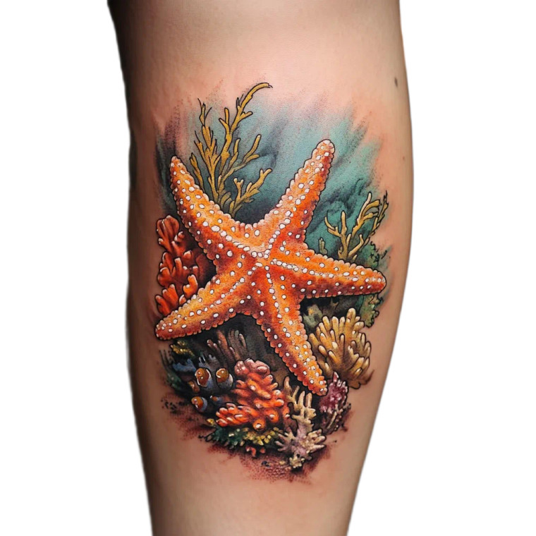 Sea Star Tattoo Vinyl Car Decal Sticker – Waterproof & UV-Resistant 8"