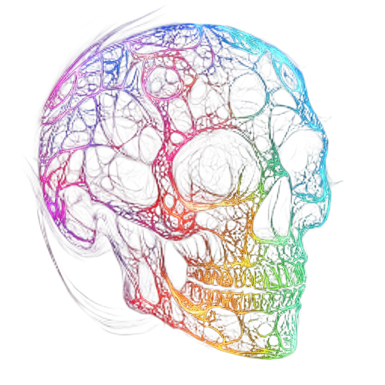 Rainbow Fractal Skull Vinyl Car Decal Sticker – Waterproof & UV-Resistant 8"