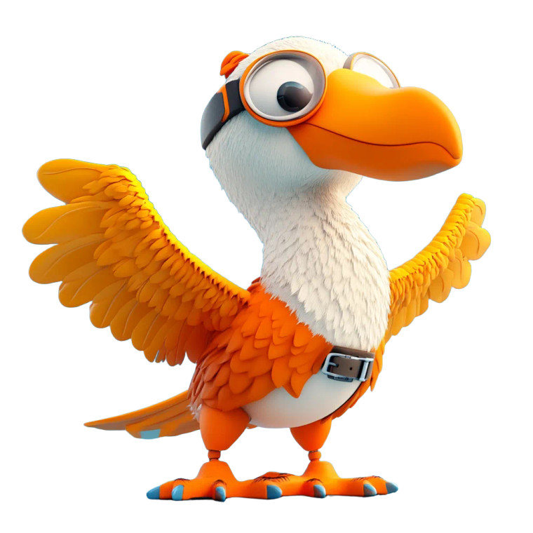 Logistics Albatross Mascot Vinyl Car Decal Sticker – Waterproof & UV-Resistant 8"