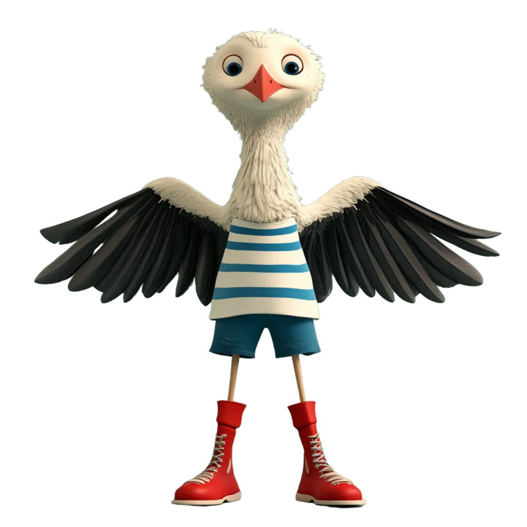 Stylized Stork Vinyl Car Decal Sticker – Waterproof & UV-Resistant 8" Stylized Stork Vinyl Car Decal Sticker – Waterproof & UV-Resistant 8"