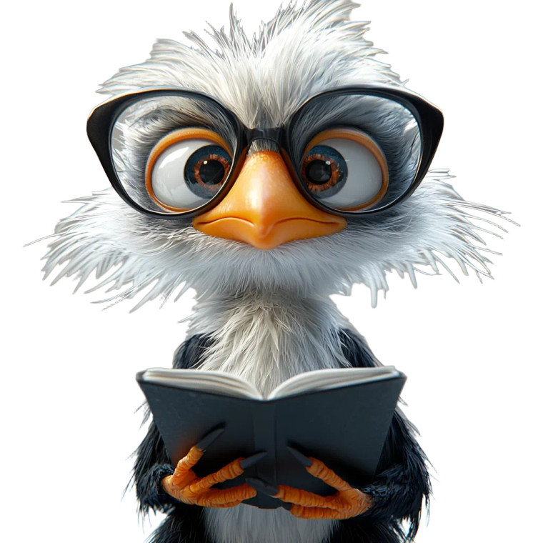 Secretary Bird Cartoon Vinyl Car Decal Sticker – Waterproof & UV-Resistant 8"