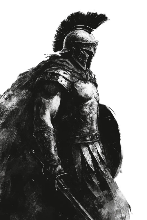 Menacing Spartan Hoplite V2 Vinyl Car Decal Sticker – Waterproof & UV-Resistant 8"