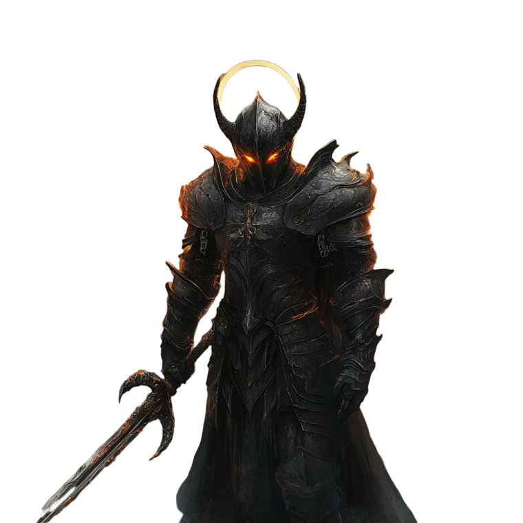 Dark Flaming Knight V2 Vinyl Car Decal Sticker – Waterproof & UV-Resistant 8"