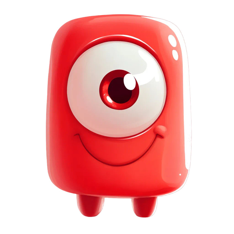 Red Marshmallow Character Vinyl Car Decal Sticker – Waterproof & UV-Resistant 8"
