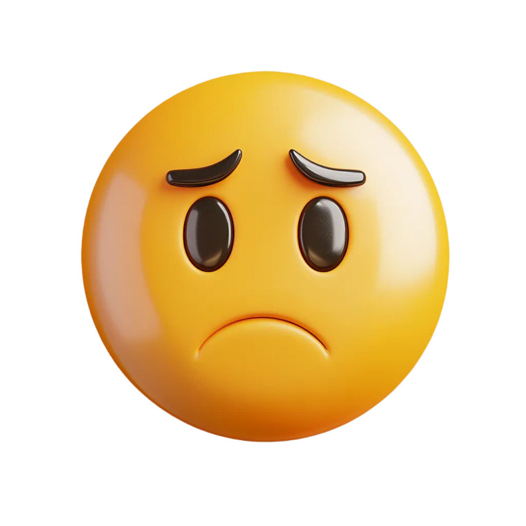 Sad Face Emoticon Vinyl Car Decal Sticker – Waterproof & UV-Resistant 8"