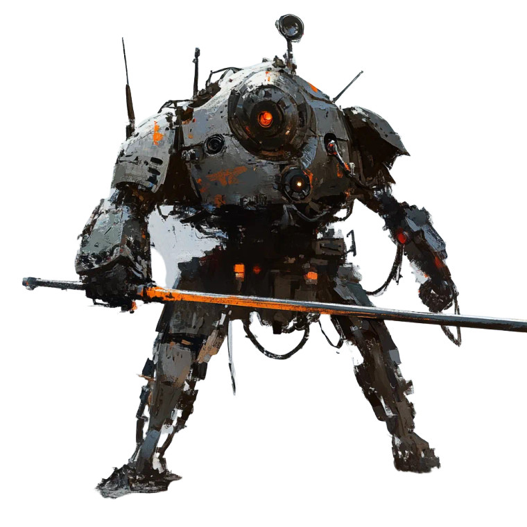 Mech With Lance Vinyl Car Decal Sticker – Waterproof & UV-Resistant 8"